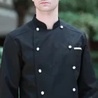 custom poly cotton restaurant black chef uniform