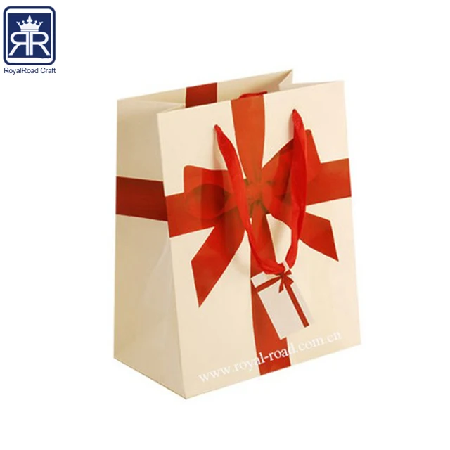 industrial use and glossy white paper material flower gift bag
