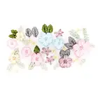 OEM Factory cloth woven label custom sequin patch flower