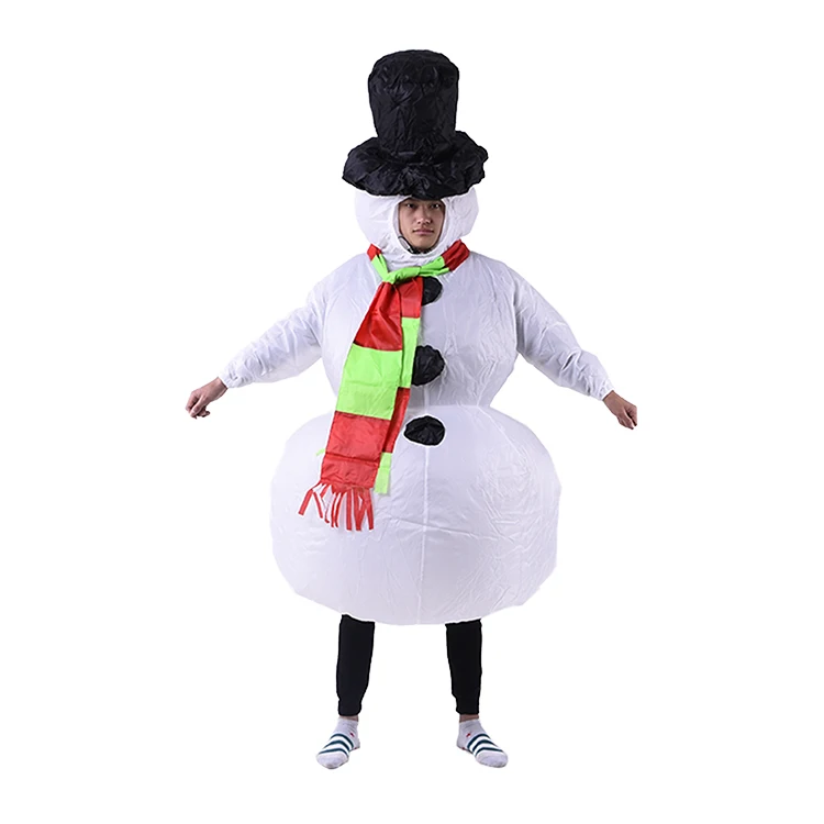 Высокий конец взрослый белый Рождественский милый снеговик надувной костюм