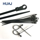 High Quantity Disposable Binding Nylon Plastic White Black Color Mountable Head Tie
