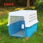 Stocked Carrier Cages Plastic Metal Mesh Design Plastic Doghouse Animal Pet Cat Dog Travel Carrier Transport Box Cage