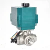 Miniature electric actuator control L/T flow 3 way motorized ball valve 3/4"