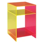 Two Layer Colorful Neon Acrylic Side Table Plexiglass Furniture Table