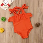 2019 Wholesale Summer Swimsuit Children Bowknot Kids Swimwear With Big Ruffle