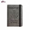 Passport Holder Cover RFID Blocking Leather Personalized Travel Wallet with Elastic Band