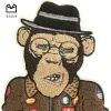 Custom design cartoon monkey animal towel chenille embroidery patch/badge