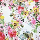 Customized digital printing poly satin flower print fabric