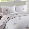 100% Cotton 3pcs Elegant European Embroidered Quilted Bed Cover Patchwork Quilt Bedspread Full Queen King Size