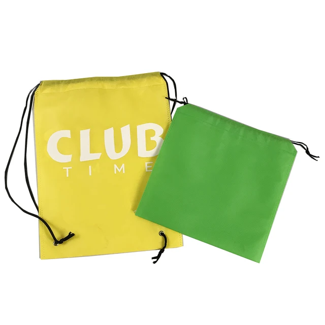 custom small d cut non woven grocery packaging drawstring shoe