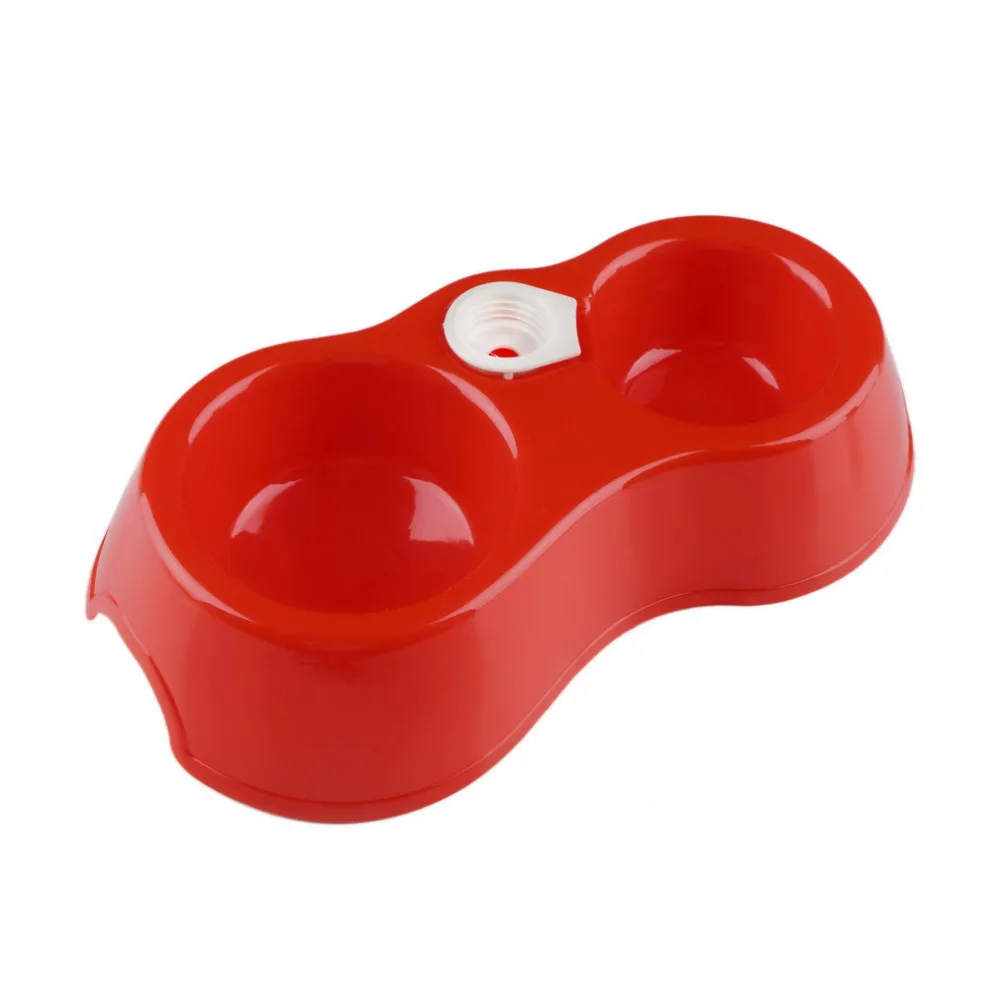 New Pet Dog Cat Puppy Automatic Water Dispenser Food Dish Bowl Feeder Skid 2 bowls Dog Supplies Fountains