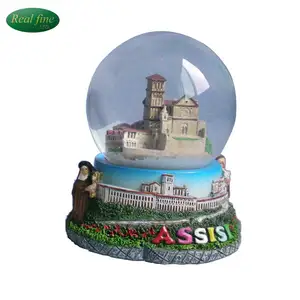 souvenirs gifts resin crafts assisi city snowflake snow globe