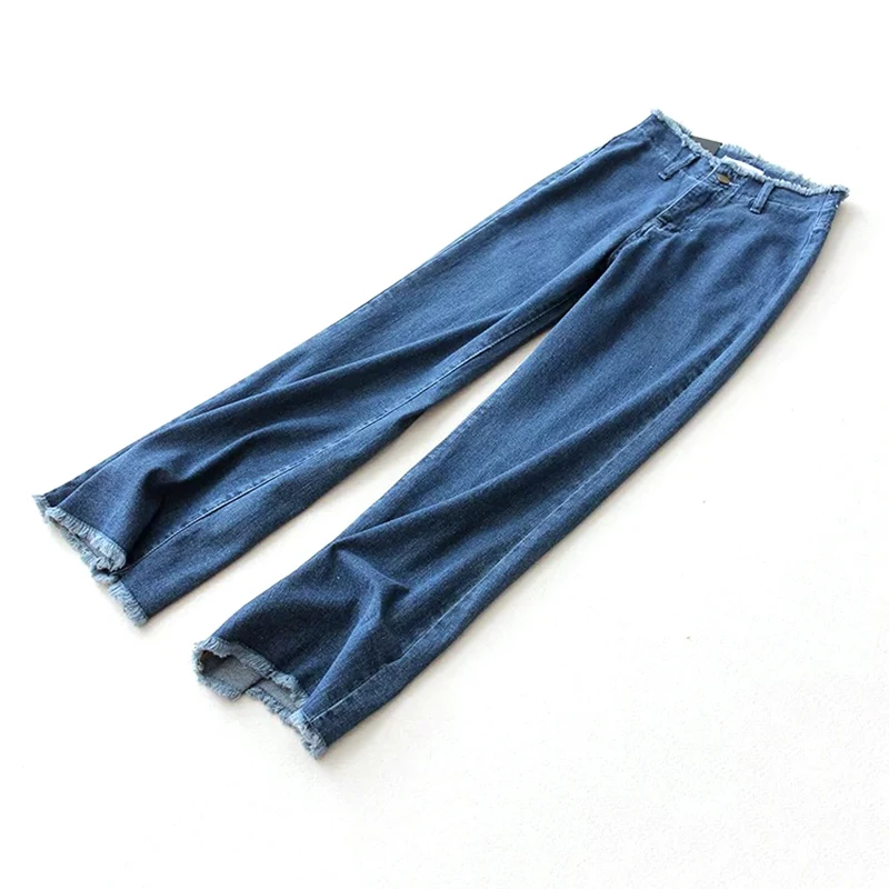 China Vintage Suppliers Denim Jeans Boyfriend Jeans Tassel Wide Leg Pants Trousers