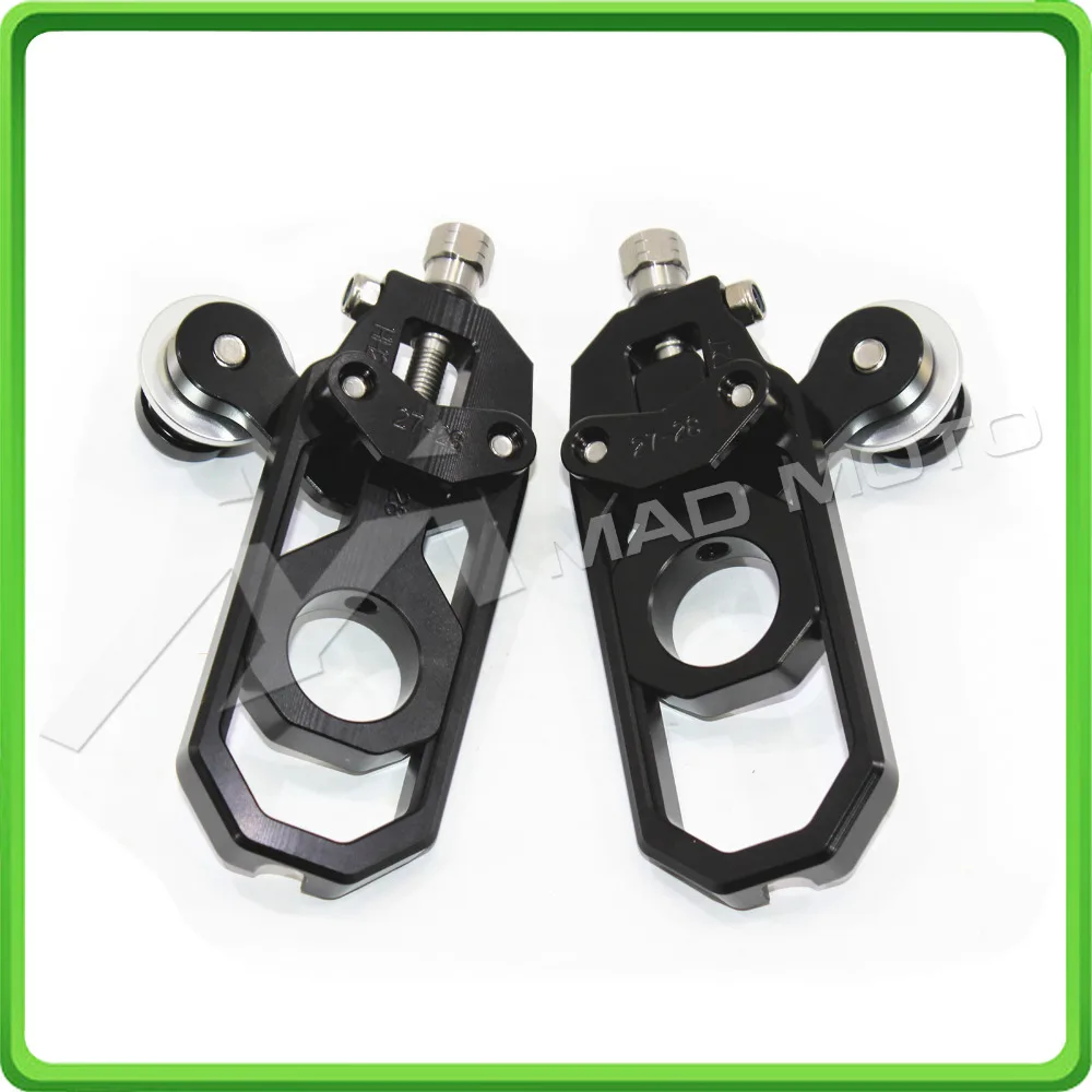 Motorcycle Chain Tensioner Adjuster with spool kit for Yamaha FZ1 2006 2007 2008 2009 2010 2011 2012 2013 2014 2015 Black (4)