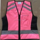 Special Pink Knit Fabric Kids Fluorescent Reflective Safety Vest