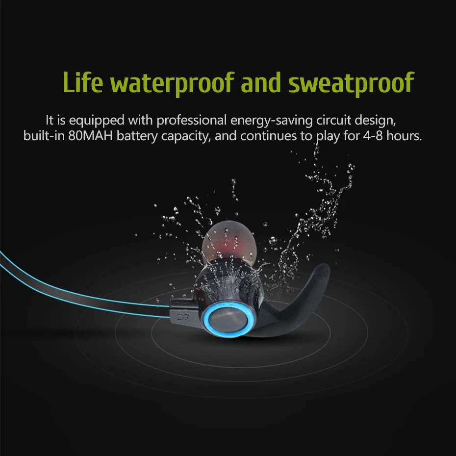 Vitog AMW-810 Sport Wireless Earphones headset In-ear neckband headphone Stereo Hands-free Noise Cancellation earbuds with Mic - ANKUX.COM