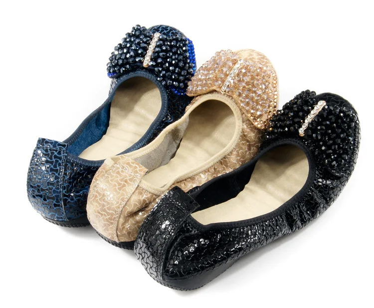 First layer of cowhide round toe fashion shallow mouth flat genuine leather flat heel shoes girls Comfortable casual shoes