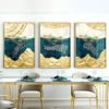 3 panel decorative abstract hanging glass fish painting on home wall