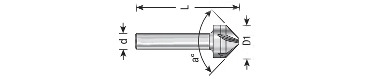 DIN335C Cylindrical Long Shank 90 Degree 3 Flute HSS Countersink Drill Bit  for Metal Deburring