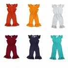 2018 fall solid wholesale little girl baby jumpsuit kids clothes ruffle long romper