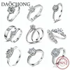 Fashion Jewellery Diamond Engagement Ring Silver 925 Wedding Rings
