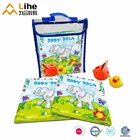 Eco-friendly self-design waterproofvinyl baby bath book gift set with toys