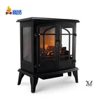25 inch Black 3d View Sided Decor Flame Effect Electric Fireplace Stove Heater