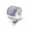 Single Stone Ring Fashion High Quality Stainless Steel Cat Eye Stone Ring