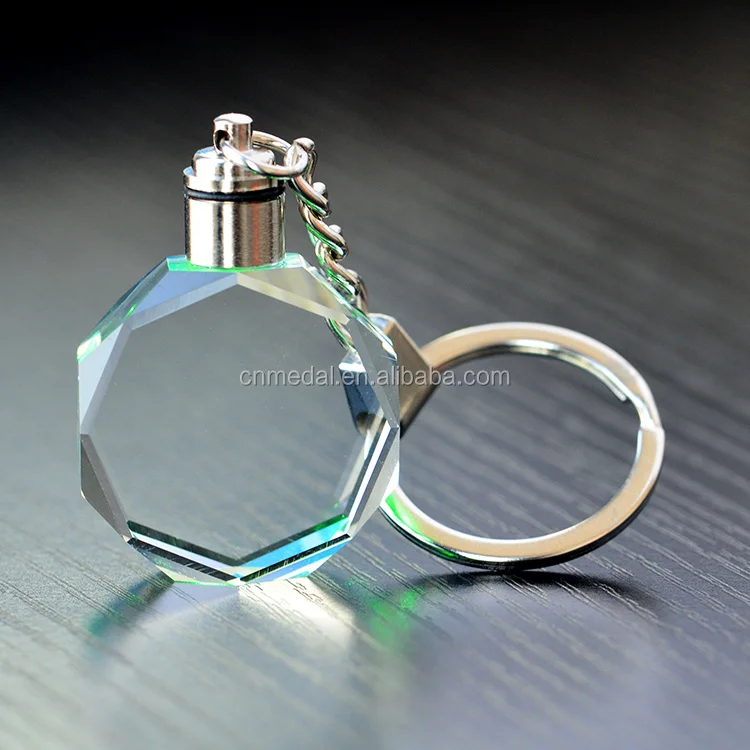Personalized Fashion Promotional Cute Crystal Led Light Blank Key Chains With Custom Logo