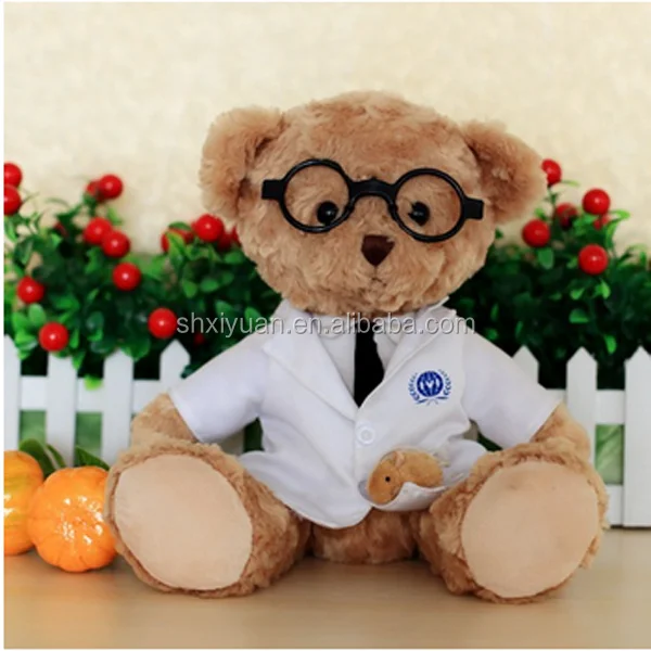 stuffed bear with glasses