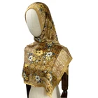 Professional custom satin square kerchiefs silk scarf are most popular among Muslim headscarves women