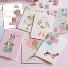 Children's light color cartoon card mini blessing greeting card birthday card