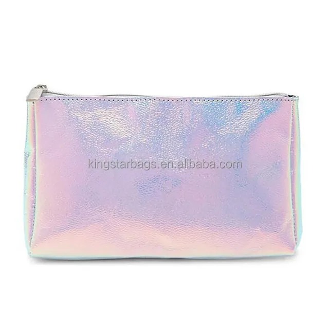 Light Pebbled Texture Iridescent Cosmetic Bag