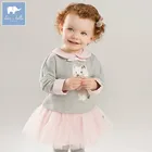 DB8415 dave bella autumn baby long sleeve dress girls mini dress children party birthday clothing infant toddler mesh clothes