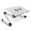 Portable Adjustable Folding Aluminum Stand Lap Laptop Desk/Stand/Table with Cooling Fan and Mouse Pad
