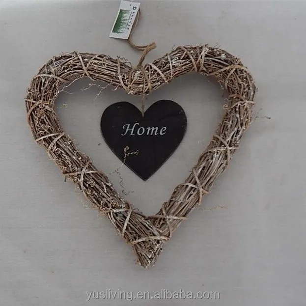 heart shape hand made wicker craft for home/garden decoration