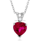 Fashion Popular Chinese Jewelry Ruby Heart 925 Silver Necklace For Teen Girls