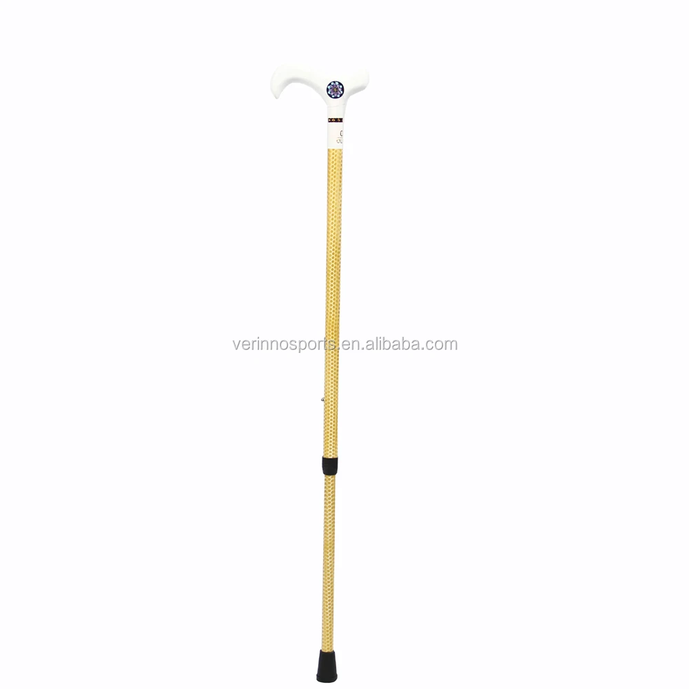 Wholesale Carbon Fiber Gold Cell Walking Cane Adjustable Poles Hiking