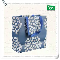 fancy customized logo printed gift bag,flower china gift paper