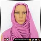 2015 fashionable scarf pink color silk feeling hijab scarf