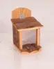Nature wood bird squirrel feeder with bark roof can open themselves.