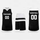 2017 2018 latest design custom basketball jersey reversible black basketball uniform set