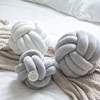 Monad Throw Handmade Scandi Nodic Round velvet Ball Knot Pillow