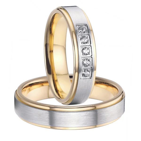 2015 classic alliances 18k gold plated health titanium wedding bands promise rings sets for couples