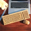 Wholesale bamboo wireless keyboard mouse combo for computer