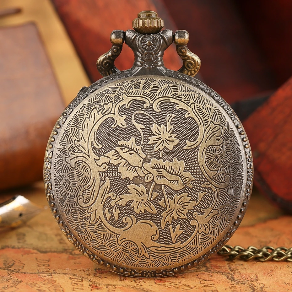 Retro Bronze Zodiac Constellation Case Hollow Necklace Pocket Watch Modern Australia Map Pendant Fashion FOB Chain Jewelry Clock 2017 2018 Gifts (3)