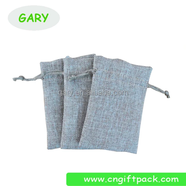 customized small hemp drawstring pouch for jewelry gift