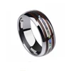 New Fashion Unique Tungsten Carbide Metal Wedding Band Rings with Wood and Shell In Inlay