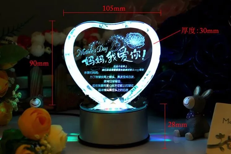 wedding artifical laser engraving k9 crystal custom music box