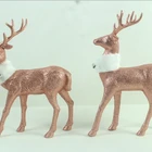 Plastic Glitter Reindeer With Standing Decoration